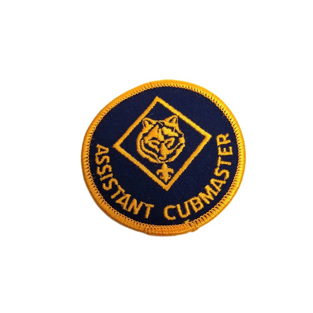 Cub Scouts Assistant Cubmaster Patch Navy Gold Wolf Embroidered BSA Badge